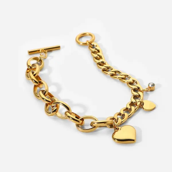 Chunky Stainless Steel Cuban Chain Bracelet - Image 2