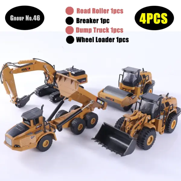 HUINA 1:50 Diecast Alloy Construction Vehicle Set - Image 8