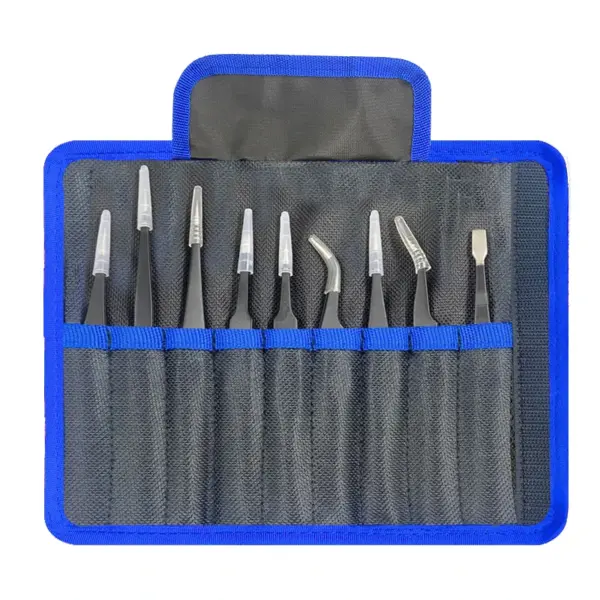 9-Piece Anti-Static Stainless Steel Tweezers Set - Image 7