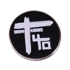 Indochine Enamel Pin Badge Round Metal Brooch