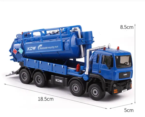High Simulation 1:50 Alloy Sewage Truck Model - Image 4