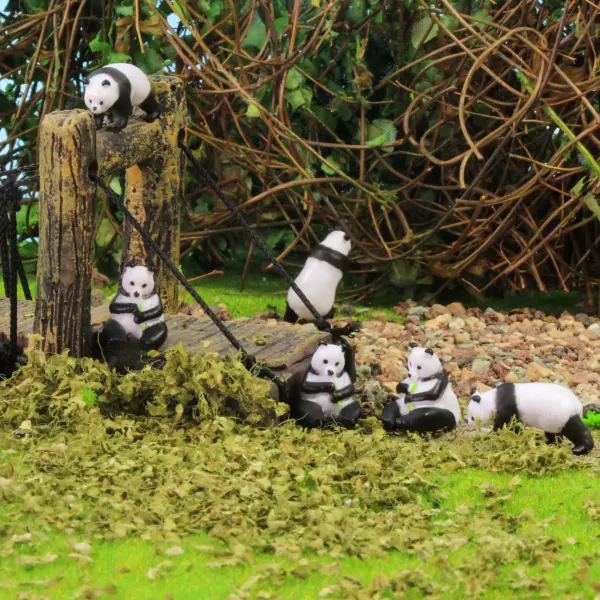 HO Scale 1:87 Painted Panda Model Set 24pcs - Image 5
