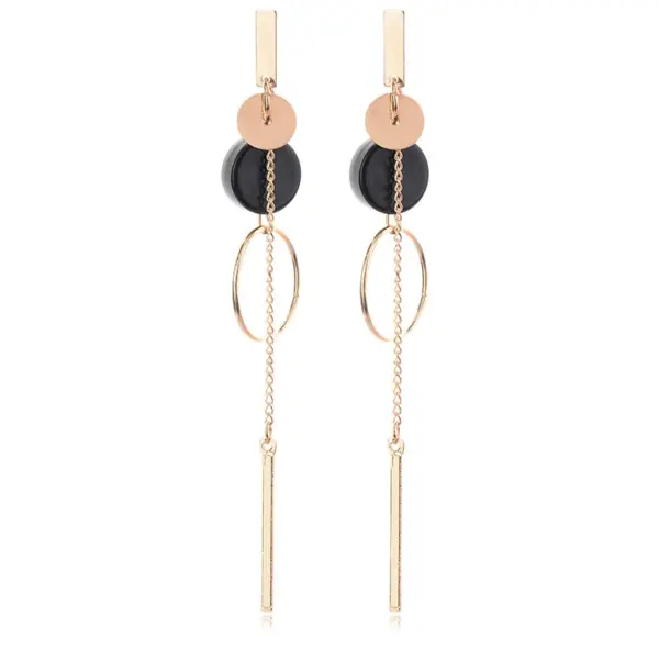Korean Black Acrylic Drop Earrings for Elegance - Image 19