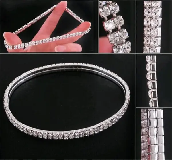 Adjustable Silver Crystal Anklet for Women - Image 6