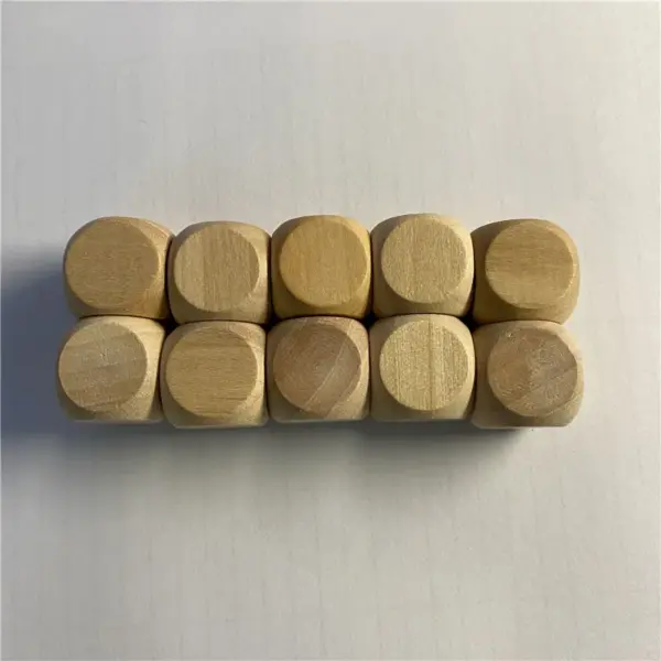 10 Pack Blank Wooden Dice for DIY Projects - Image 2