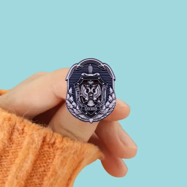 Soviet KGB Crest Enamel Pin Badge - Image 4