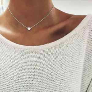 Tiny Heart Choker Necklace in Zinc Alloy