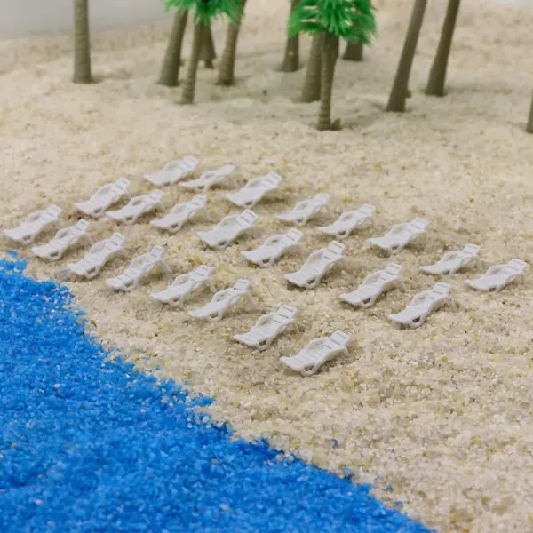 24pcs Z OO HO TT N Scale Beach Chairs - Image 5