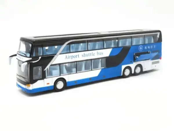 1:32 Alloy Pull Back Double Decker Bus Model - Image 9