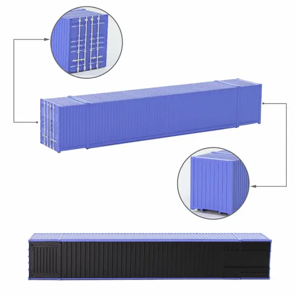 9pcs HO Scale 53ft Blank Shipping Containers - Image 4