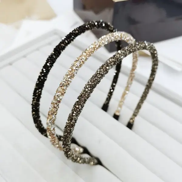Korea Crystal Rhinestone Soft Headband - Image 4