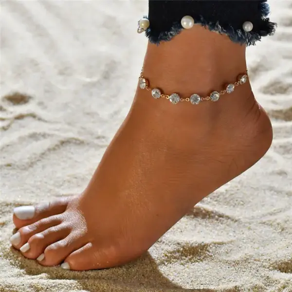 Adjustable Silver Crystal Anklet for Women - Image 15