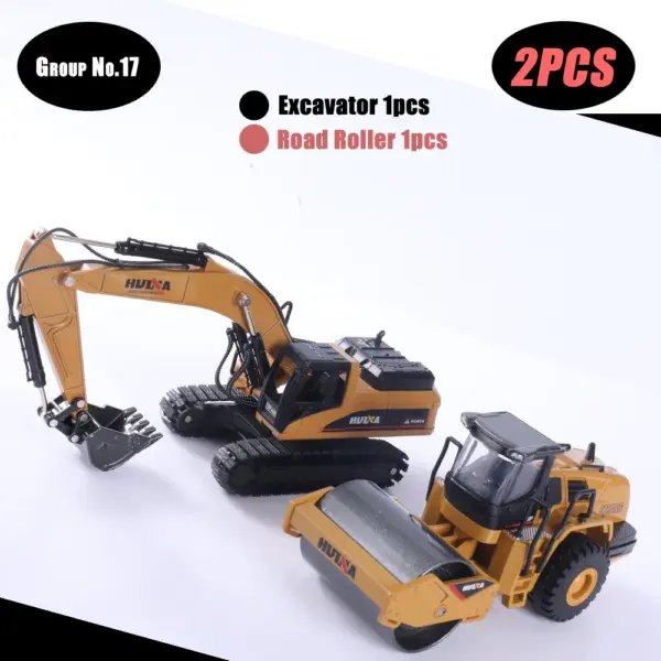 HUINA 1:50 Diecast Alloy Construction Vehicle Set - Image 26