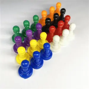 32 Plastic Pawn Game Pieces in 8 Colors