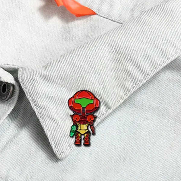Samus Aran Enamel Pin Metroid Collectible Brooch - Image 4