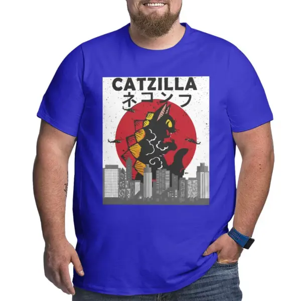 Vintage Catzilla Japanese Sunset Cat T-Shirt - Image 8