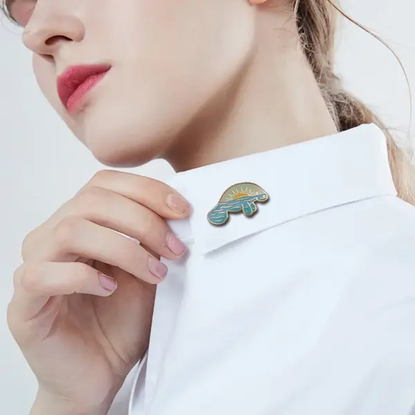 Manatee Sunrise Enamel Pin for Florida Fans - Image 4