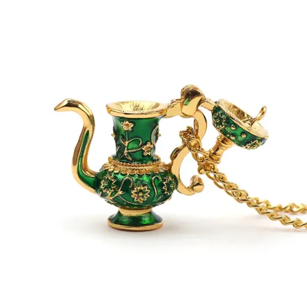Boho Handmade Tea Cup Pendant Necklace - Image 3
