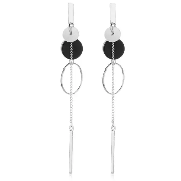 Korean Black Acrylic Drop Earrings for Elegance - Image 20