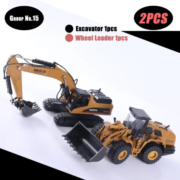 HUINA 1:50 Diecast Alloy Construction Vehicle Set - Image 36