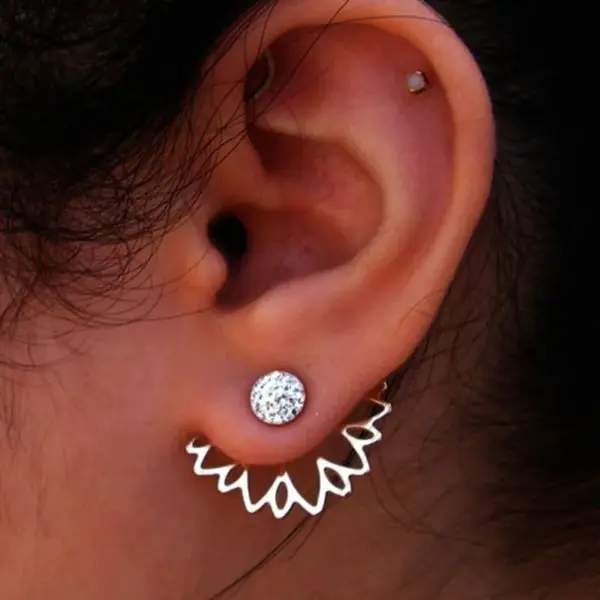 Crystal Flower Stud Earrings for Women - Image 14