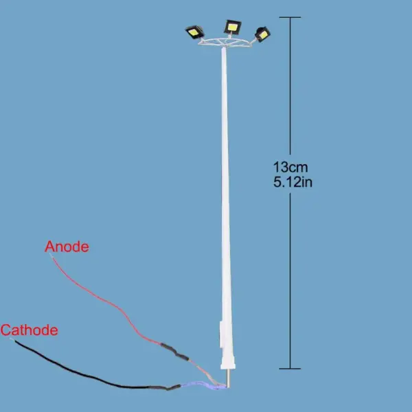 5pcs 3-LED 13cm Bright White HO Scale Lights - Image 2