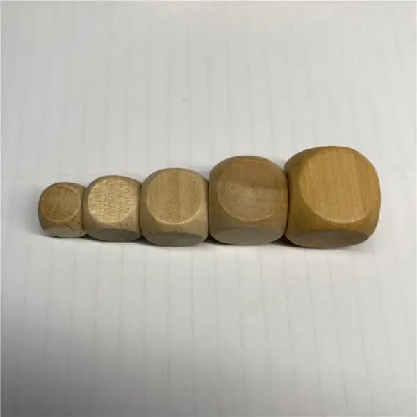 10 Pack Blank Wooden Dice for DIY Projects - Image 3