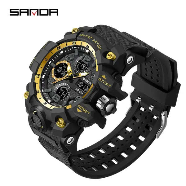 SANDA 6021 Men's Waterproof Dual Display Watch - Image 10