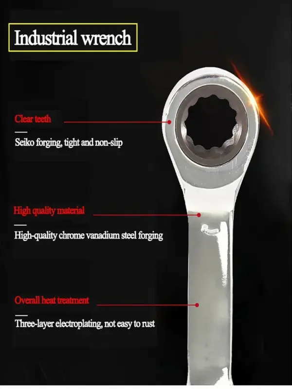 Reversible Stubby Ratcheting Wrench Set 6-14mm - Image 5