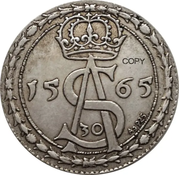 King of Poland 1565 30 Groszy Replica Coin - Image 6