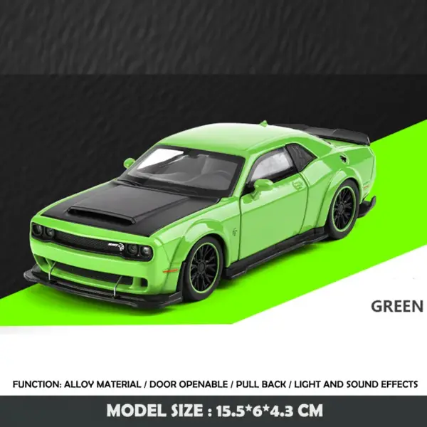 1:32 Dodge Challenger Hellcat Alloy Model Car - Image 13