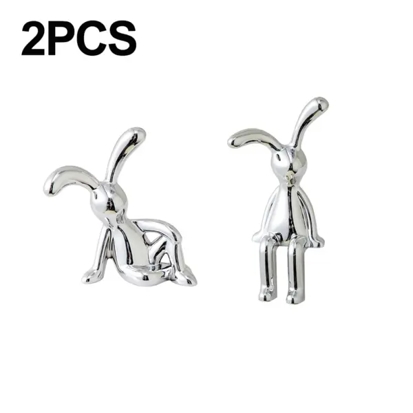 Silver Bunny Decorative Ornament for Home Decor - Image 7