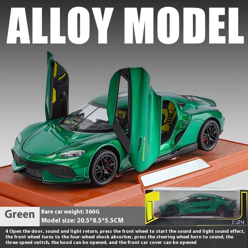 1:24 Gemera GT Diecast Model Car with Sound 13 1:24 Gemera GT Diecast Model Car with Sound - Image 13