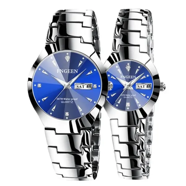 FNGEEN 5808 Stainless Steel Couple Watch - Image 2