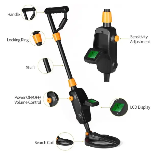 7.4 Inch Waterproof Adjustable Metal Detector