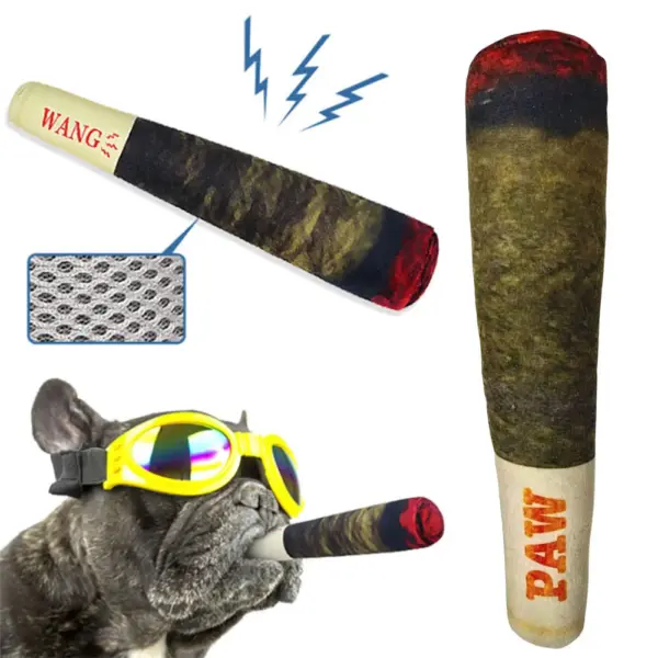 Plush Cigar Squeaky Dog Toy for All Breeds