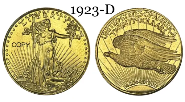 1923 D Saint Gaudens Commemorative Coin Replica - Image 6