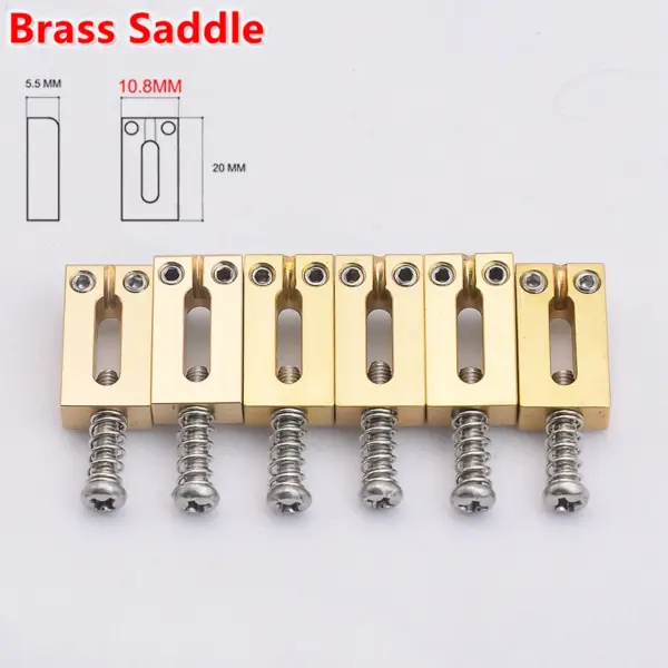 Brass and Stainless Steel Guitar Bridge Set - Image 13