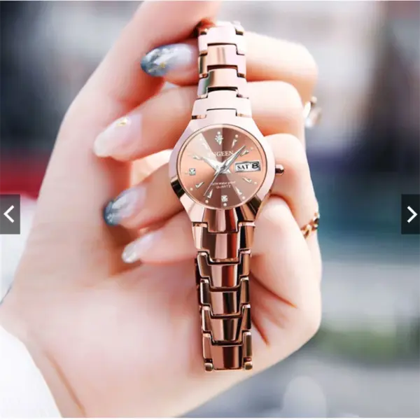 FNGEEN 5808 Stainless Steel Couple Watch - Image 4