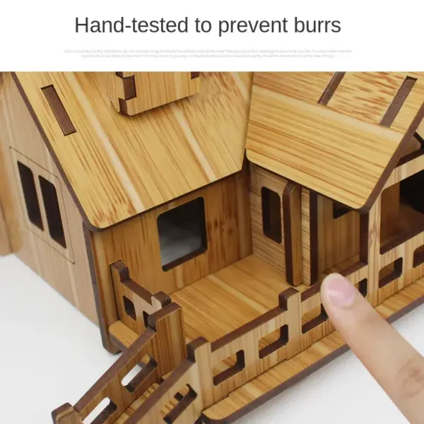 Wooden 3D Puzzle House Model Kit - Image 3
