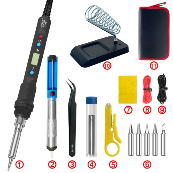 80W Digital Display Soldering Iron Set - Image 2