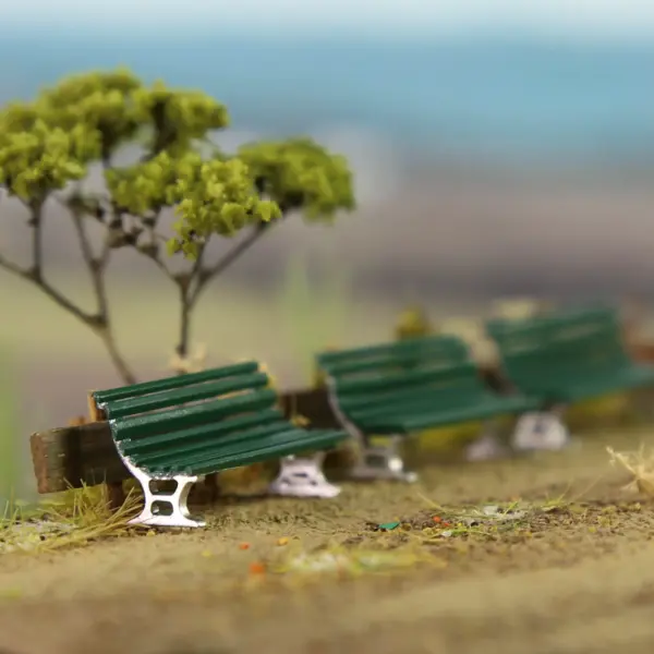 HO Scale 1/87 Garden Park Benches Set - Image 5