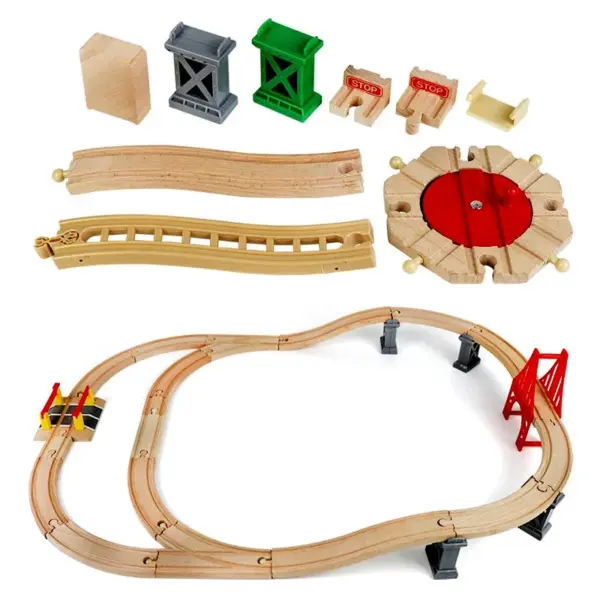 Wooden Train Track Accessories for Railway Fun - Image 4