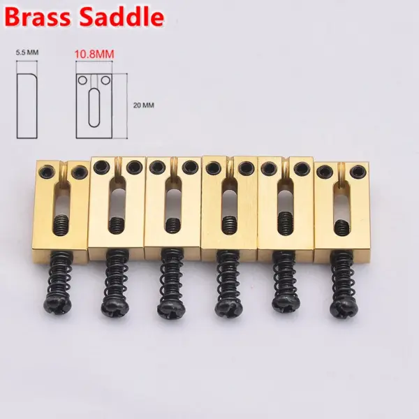 Brass and Stainless Steel Guitar Bridge Set - Image 16