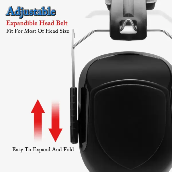 Adjustable Earmuffs 34dB Noise Protection - Image 3