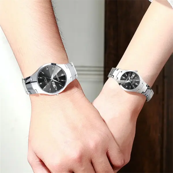 FNGEEN 5808 Stainless Steel Couple Watch - Image 6
