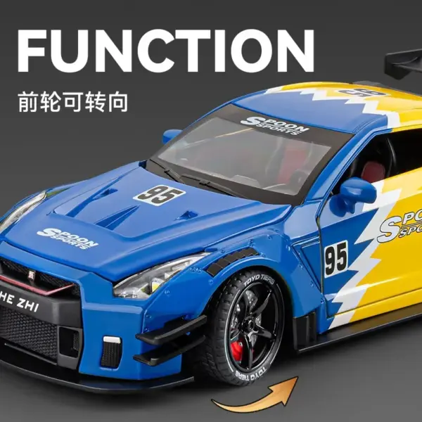 1:24 Nissan GTR Alloy Model Car with Sound - Image 4