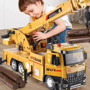 1/18 Diecast Crane Work Truck Model Toy