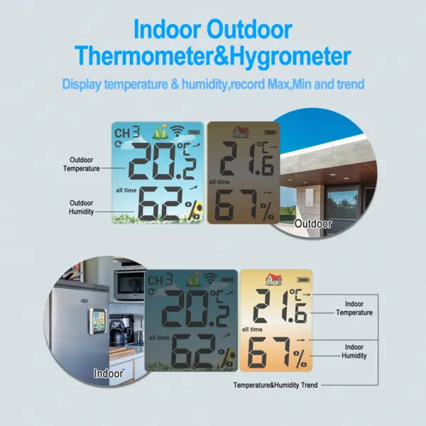 Wireless Digital Weather Station with Outdoor Sensor - Image 3