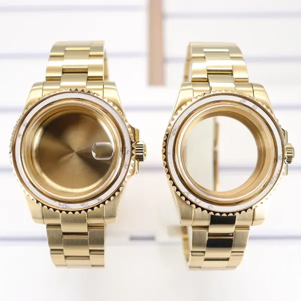 Gold 40mm Watch Case for Seiko Eta Miyota - Image 2